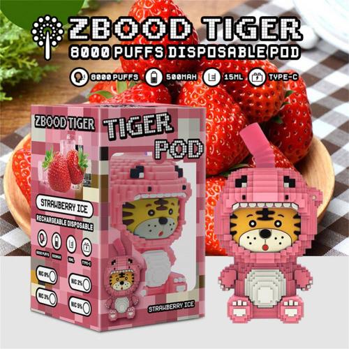 New Coming Disposable Vape Zbood Tiger 8000Puffs Pod