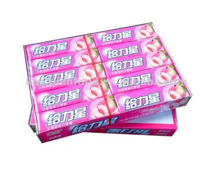 Support Star peach flavor chewing gum