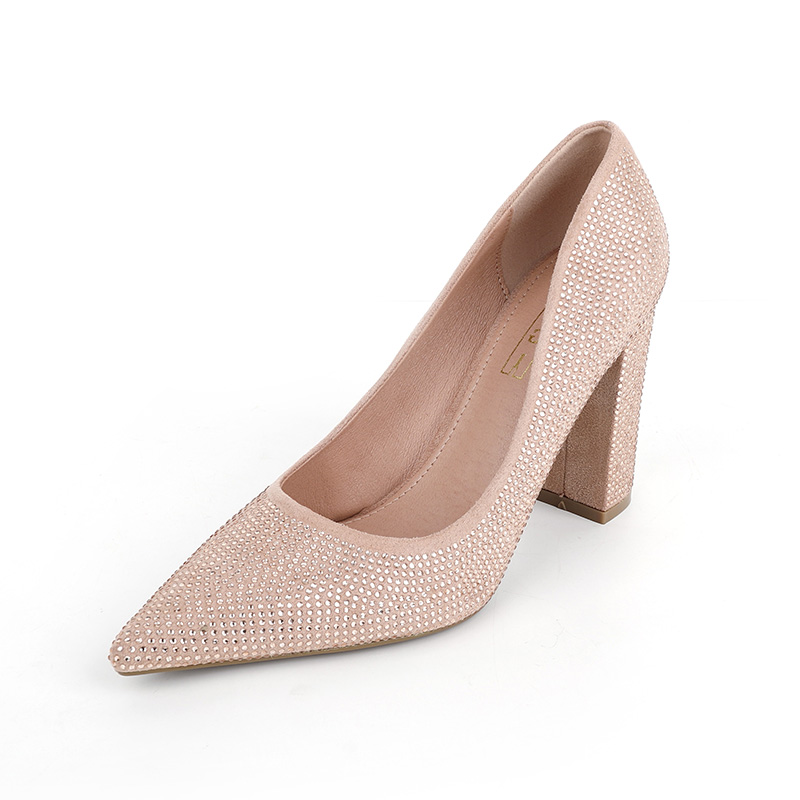 Thick heels hot diamond shine high heels