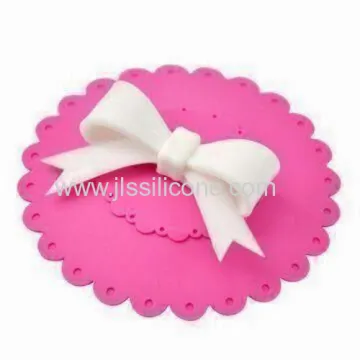 Lovely Silicone Cup Lid With Bowknot Design 