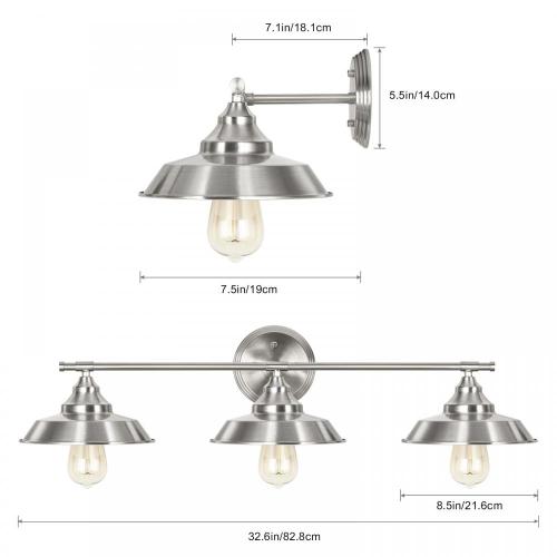 Lámpara de pared industrial Luz de pared de metal para el baño