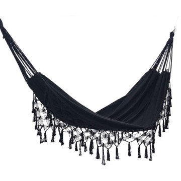 Logo Custom Courtyard Canvas MacRame Hammock Kerusi