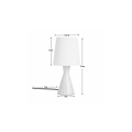 Conical Fabric Shade Wooden Lamp Set