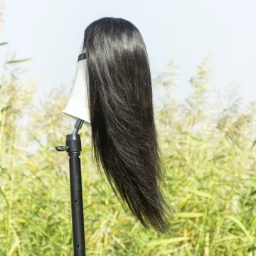 Hot Sale  100% Virgin Remy Human Hair Natural Hairline Hand Tied 13*4 Front Swiss Lace Wig With Baby Hair
