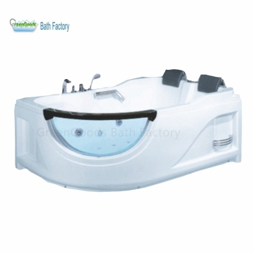 Transparent Acrylic Hydromassage Bathtub Parts for 2-Person Tempered Glass Side Bathtub