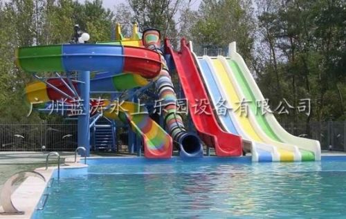 Children Swimming Pool Water Slide 6 Lines For Water Playground