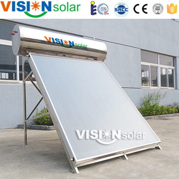 Simple structure flat plate pressurized solar water heater