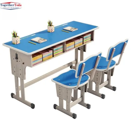 School Furniture Student Double Desk and Chair Sets
