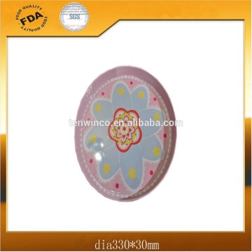 Round Tin Tray with Rubber Oil Printing Finish
