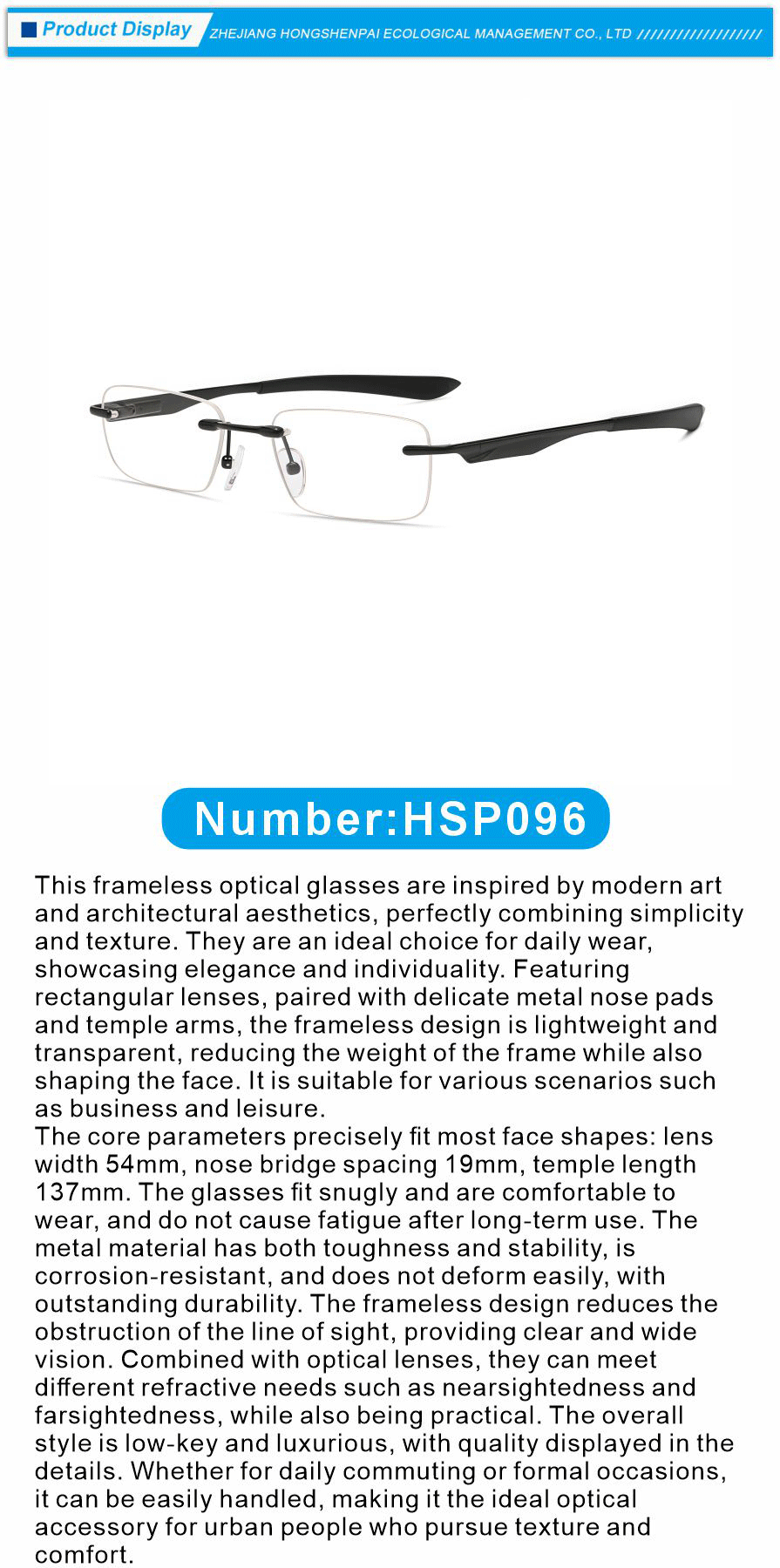 Rimless Metal Frame Glasses