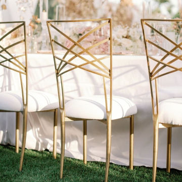 Factory Price Commercial Outdoor Stainless Steel & Leather Metal Chairs for Hotels and Weddings