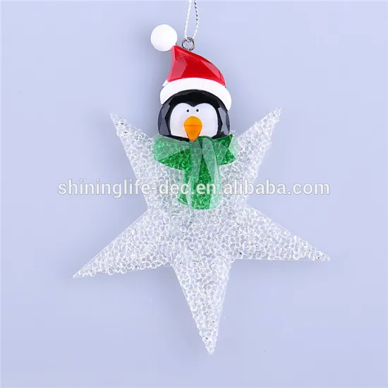 Shining penguin star ornament new style christmas decoration