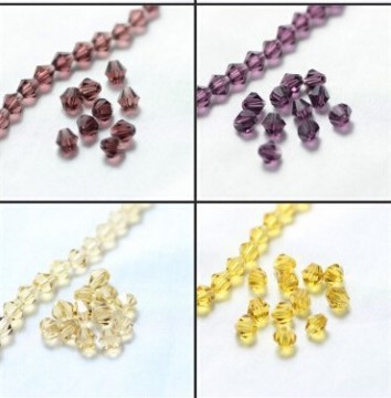 High Quality 4mm mixed color Crystal glass Bicone Beads for jewelly
