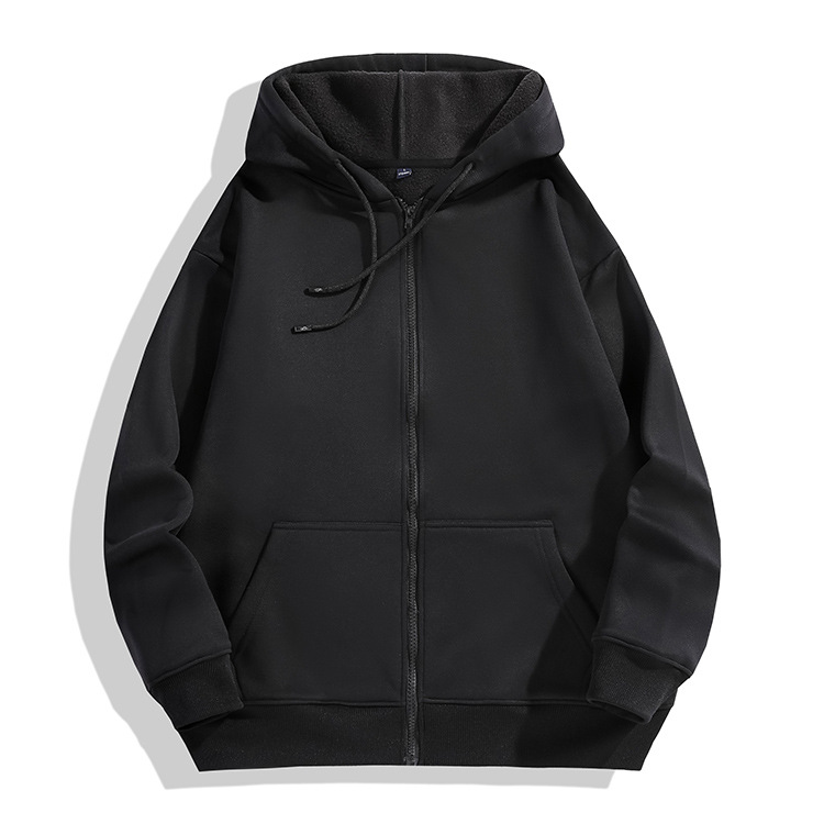 Fleece zip cheval monte Hoodies levit espò fanm yo