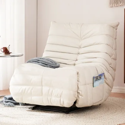 Living Room Sofa Recliner White Manual Recliner Chair