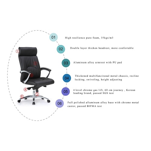 High Back Executive Chair With Armrest