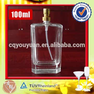 China supplier 100 ml small unique fine clear perfume bottle import perfume glass bottles from china