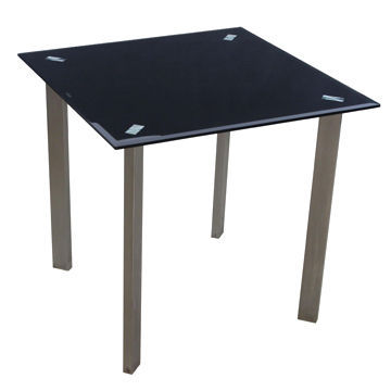 Promotional Dining Table with Glass Top and Stainless Steel Legs, Cheap Dining Room Furniture