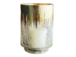 ATO Hurricane Glass With Foil Gold Home Decoration