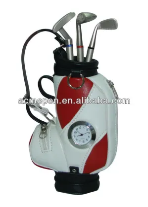 Novelty Design 3pcs Golf pen and Metal Pen Holder