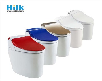 One piece automatic drying remote control siphon vortex instant heating smart toilet