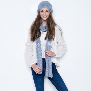 girl fashion knitted hat and scarf