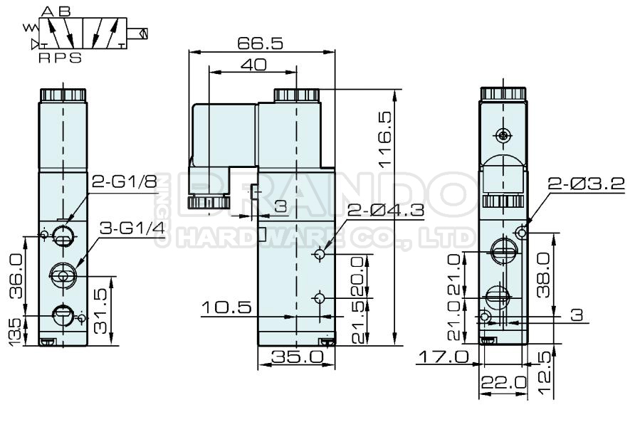 4V210-08 5/2 Way Pneumatic Solenoid Valve