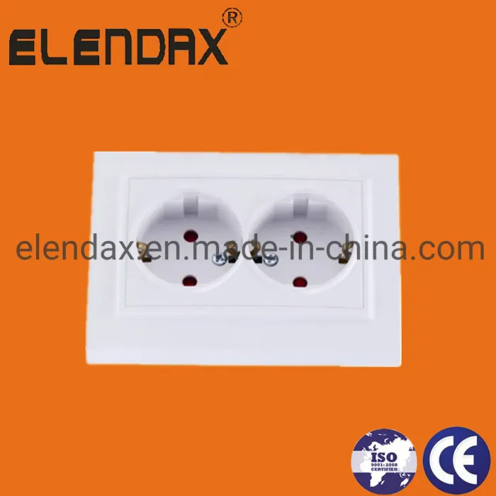 Soket Listrik Ganda, dengan Pembumian Shucko (F8210)