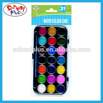 Eco-friendly dry pan 21 colors water color cake paints for students