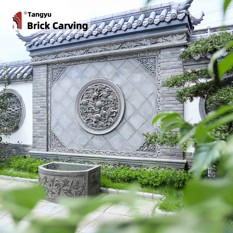 Peony Brick Carving Corner Flower
