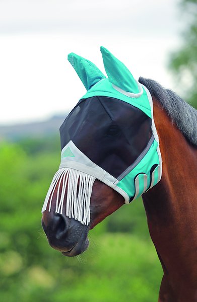 Produits Fine Mesh Horse Mask Mask Nose Fringe