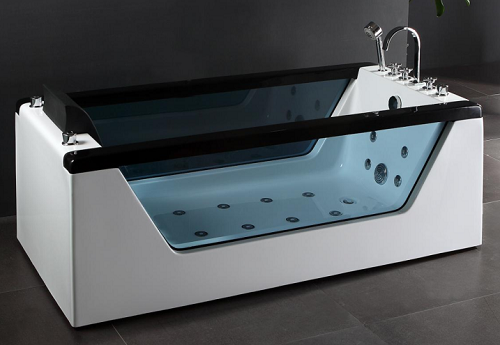 Large Whirlpool Bathtubs 1700mm Acrylic Bath Tub with LED Light