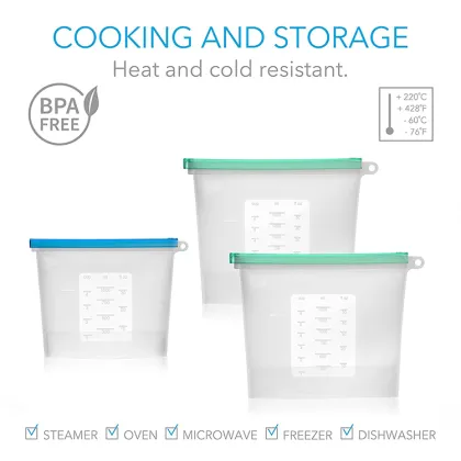 Silicone Food Fresh vegetable Seal packing Bag