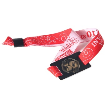 Custom Logo Fabric Woven NFC Wristbands in Size 350*15mm for Events and Celebrations