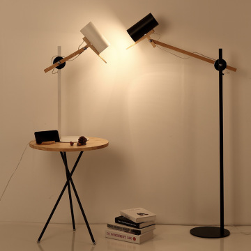 LEDER Wooden Reading Floor Lamp