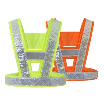 Customized Reflective Safety Harness and Riding Construction Vest with V-Shape Logo and Fluorescent Visibility