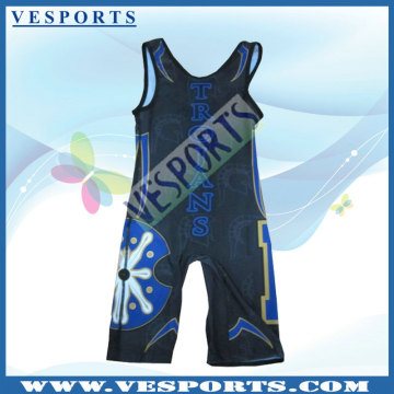 Poly-Lycra Fabric Wrestling Singlets Dye Sublimation
