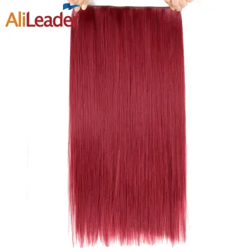 AliLeader Synthetic Clip In Extensions With 5 Clips Wholesale Silky Straight Hairpiece