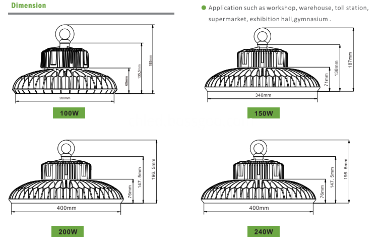 150w ufo led high bay light