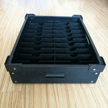 Antistatische schwarze Wellpappebox mit Trennwand