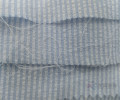 Tela de algodón liso azul de Seersucker