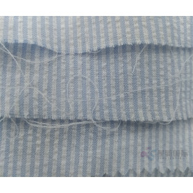 Blue Seersucker Plain Cotton Fabric