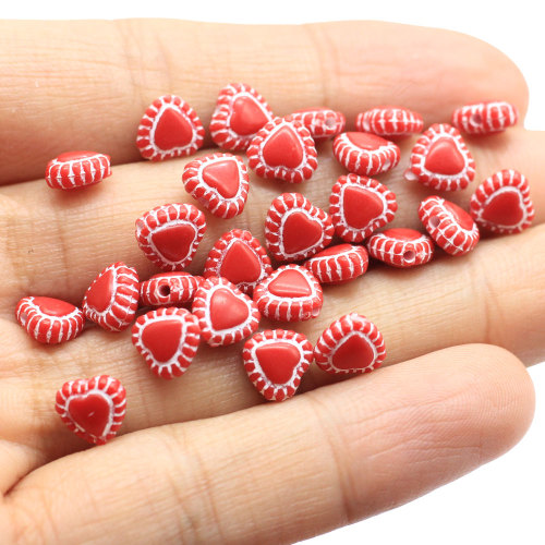 Perles de résine coeur 8mm avec trou de 1mm pour bracelet collier faisant accessoire enfants maison école bricolage accessoire