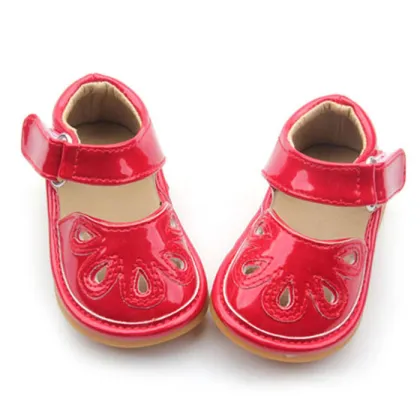 Hot Red Leather Squeaky Shoes