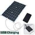 20W/25W/30W 18V Solar Panel Charger Solar Battery 10A Controller Monocrystalline Alligator Clip USB Car Outdoor Lead Acid Batter