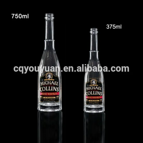 Food safe glass refillable 750ml vodka glass whiskey bottle with cork