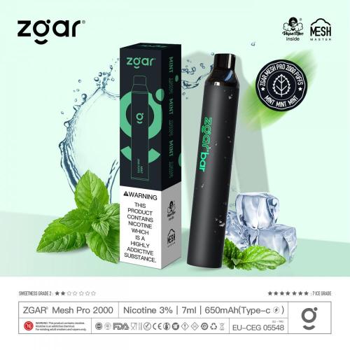 Ventas calientes Popular cigarrillo electrónico de vape desechable Zgar