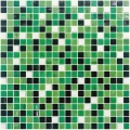 Colorless glass mosaic tiles