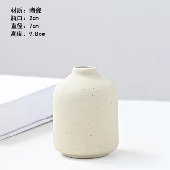 Nordic Modern Handmade Porcelain White Round Vase for Living Room Decor