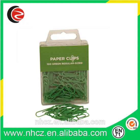 Green Regular 1 Inch Paperclips - 100 paper clips per pack